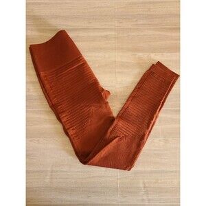 Royal Athletics Scrunch Leggings M Rust Ribbed High Waist Compression Gym